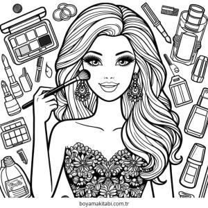 Makyaj boyama sayfası – sanatsal çalışma, çocuklar için