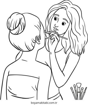 Makyaj boyama sayfası – eğlenceli etkinlik, el becerilerini geliştirir