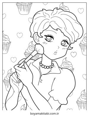 Makyaj boyama sayfası – yaratıcılığı geliştirir, keyifli zaman