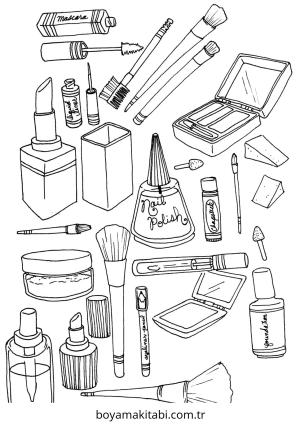 Makyaj boyama sayfası – sanatsal çalışma, çocuklar için