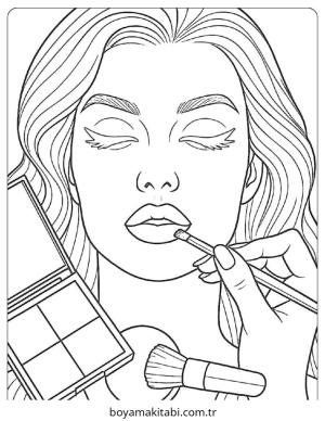 Makyaj boyama sayfası – okul öncesi, evde etkinlik