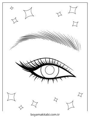 Makyaj boyama sayfası – çocuk aktivitesi, PDF indir