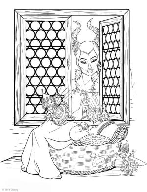 Malefiz boyama sayfası,  coloring page, Malefiz ve bebek Aurora, 