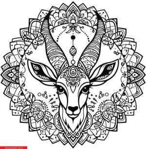 Mandala Hayvanlar boyama sayfası, coloring page, ,