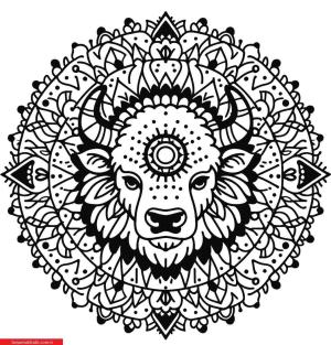 Mandala Hayvanlar boyama sayfası, coloring page, ,