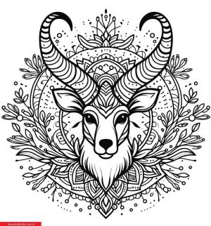 Mandala Hayvanlar boyama sayfası, coloring page, ,