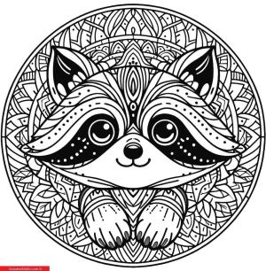 Mandala Hayvanlar boyama sayfası, coloring page, ,