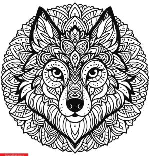 Mandala Hayvanlar boyama sayfası, coloring page, ,