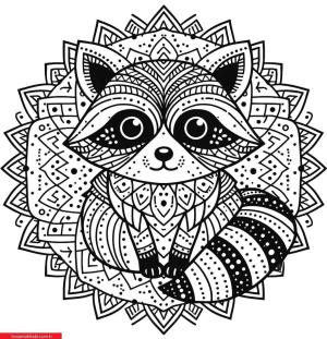 Mandala Hayvanlar boyama sayfası, coloring page, ,