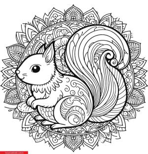 Mandala Hayvanlar boyama sayfası, coloring page, ,