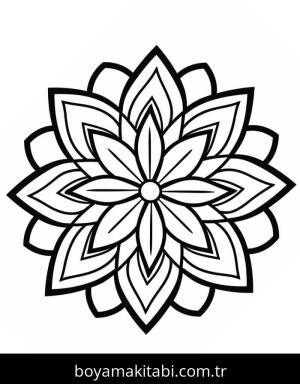 Mandala boyama sayfası – sevimli karakter, sanatsal çalışma