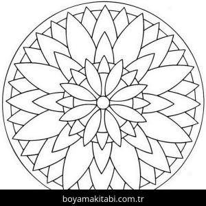 Mandala boyama sayfası – çizgi film temalı, basit çizim