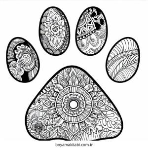 Mandala boyama sayfası – sevimli karakter, sanatsal çalışma