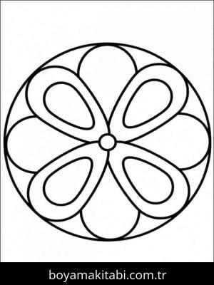 Mandala boyama sayfası – renkli çizimler, okul öncesi