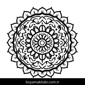 Mandala boyama sayfası – basit çizim, kolay boyama