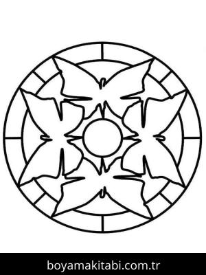 Mandala boyama sayfası – çocuklar için, çizgi film temalı