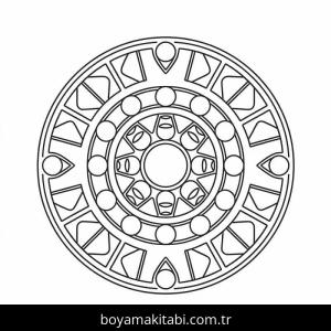 Mandala boyama sayfası – kolay boyama, eğitici aktivite