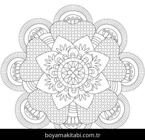 Mandala boyama sayfası – ücretsiz yazdır, boyama etkinliği
