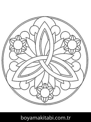 Mandala boyama sayfası – kolay boyama, eğitici aktivite
