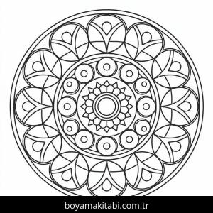 Mandala boyama sayfası – renkli çizimler, okul öncesi
