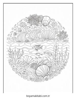 Mandala boyama sayfası – keyifli zaman, renkli çizimler