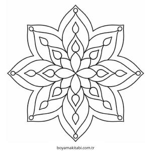 Mandala boyama sayfası – renkli çizimler, okul öncesi