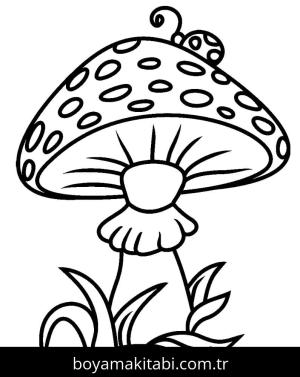 Mantar boyama sayfası – okul öncesi, evde etkinlik