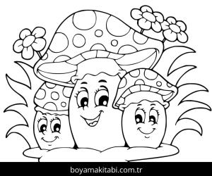 Mantar boyama sayfası – evde etkinlik, ücretsiz yazdır