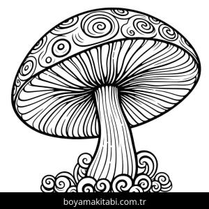 Mantar boyama sayfası – sevimli karakter, sanatsal çalışma