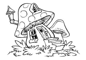 Mantar boyama sayfası,  coloring page, Mantar Evi, 