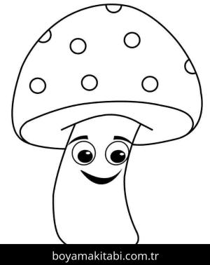 Mantar boyama sayfası – el becerilerini geliştirir, boyama çalışması