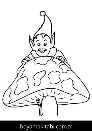 Mantar boyama sayfası – boyama etkinliği, çocuk aktivitesi