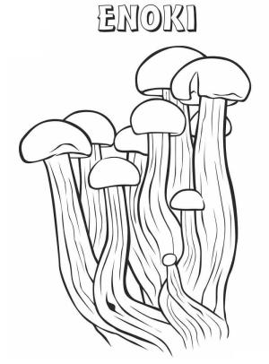 Mantar boyama sayfası,  coloring page, Enoki Mantarları, 