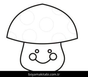 Mantar boyama sayfası – çocuk aktivitesi, PDF indir