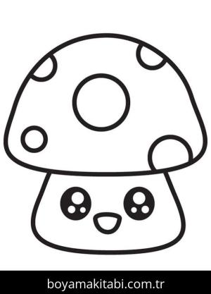 Mantar boyama sayfası – sanatsal çalışma, çocuklar için