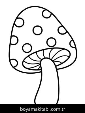 Mantar boyama sayfası – boyama etkinliği, çocuk aktivitesi