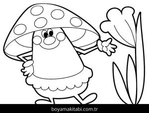 Mantar boyama sayfası – boyama çalışması, yaratıcılığı geliştirir