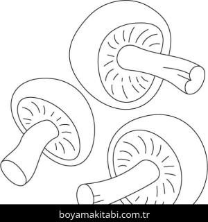 Mantar boyama sayfası – PDF indir, sevimli karakter