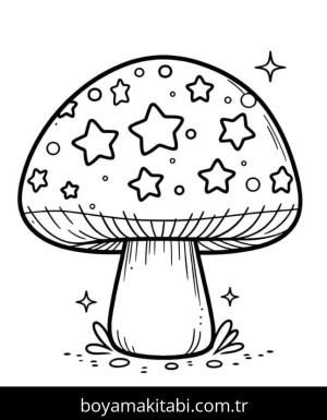 Mantar boyama sayfası – kolay boyama, eğitici aktivite