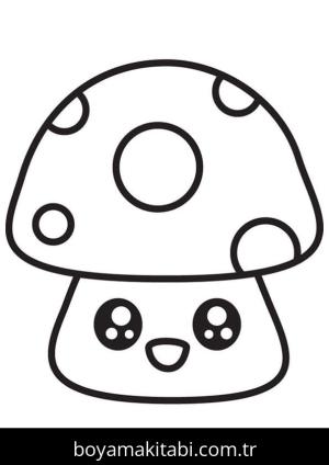 Mantar boyama sayfası – renkli çizimler, okul öncesi