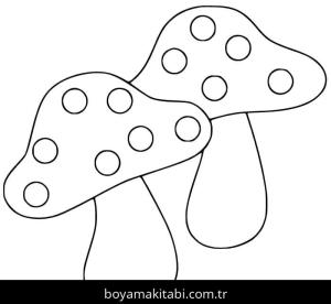 Mantar boyama sayfası – çocuklar için, çizgi film temalı