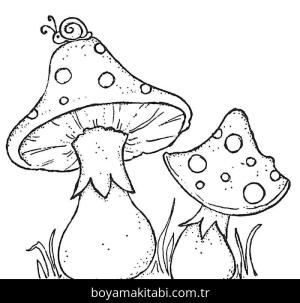 Mantar boyama sayfası – eğitici aktivite, yaratıcılık