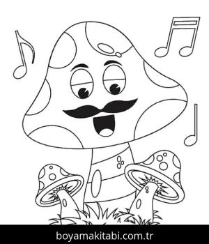 Mantar boyama sayfası – keyifli zaman, renkli çizimler