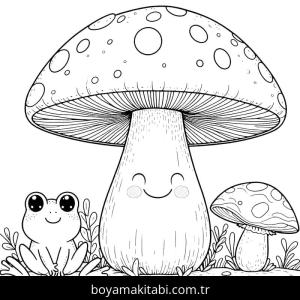 Mantar boyama sayfası – eğitici aktivite, yaratıcılık