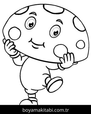 Mantar boyama sayfası – eğitici aktivite, yaratıcılık