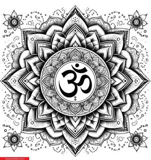 Mantra Mandalaları boyama sayfası, coloring page, ,