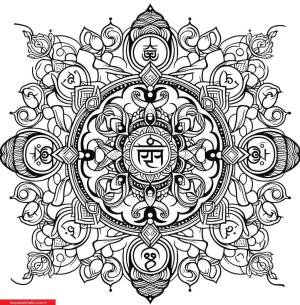 Mantra Mandalaları boyama sayfası, coloring page, ,