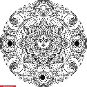 Mantra Mandalaları boyama sayfası, coloring page, ,