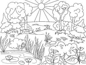 Manzara boyama sayfası,  coloring page, Doğal Manzara, 