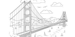 Manzara boyama sayfası,  coloring page, San Francisco manzaraları, 